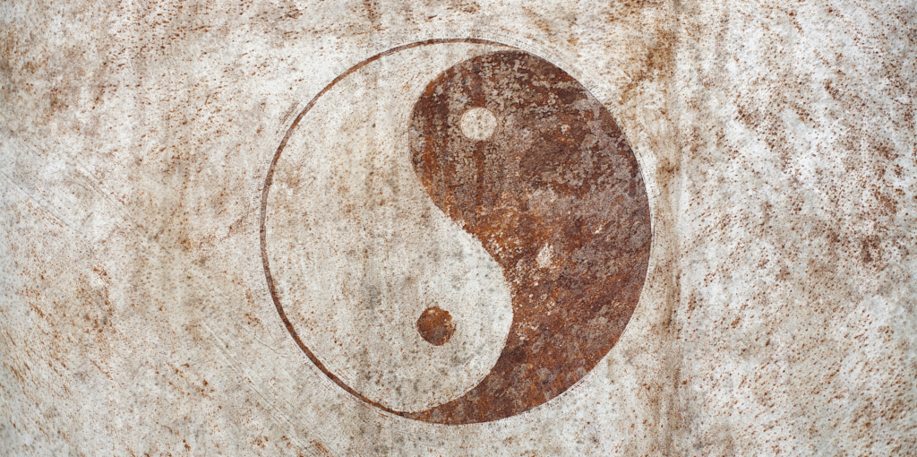 Símbolo del Yin-Yang que representa el equilibrio entre energías opuestas y complementarias